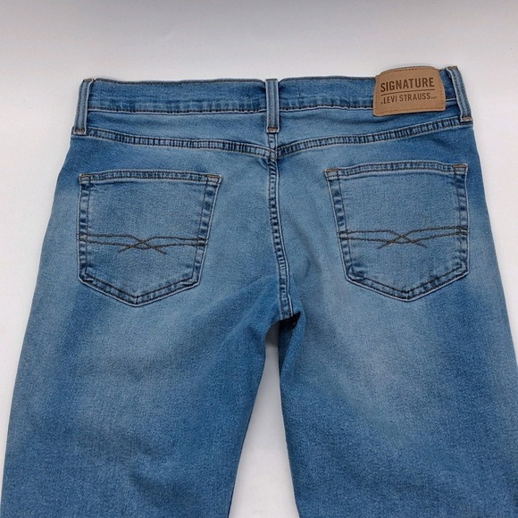 Vintage Signature Levi Strauss Jeans Mens 34x34 Light Wash Slim Fit Denim Pants - Picture 9 of 11